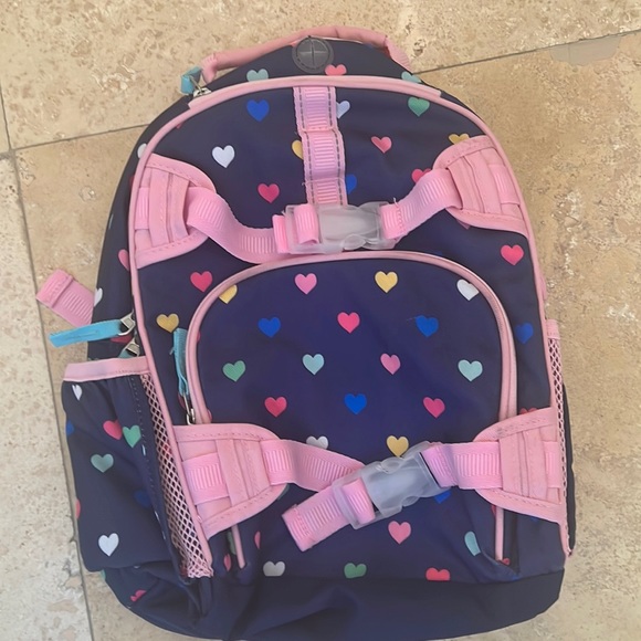 Pottery Barn Kids Other - Pottery Barn Kids Mackenzie Navy Multi Hearts Small Backpack